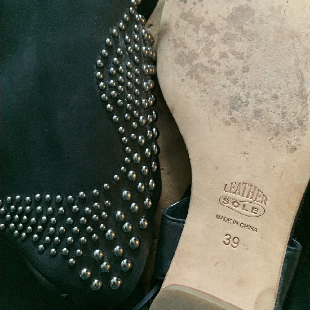 AQUA sz 9 NWT black leather festival shoe boot - Picture 7 of 7